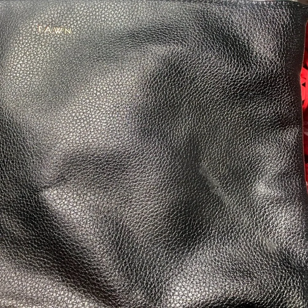 Fawn Design Black Leather Convertible Baby Bag Set